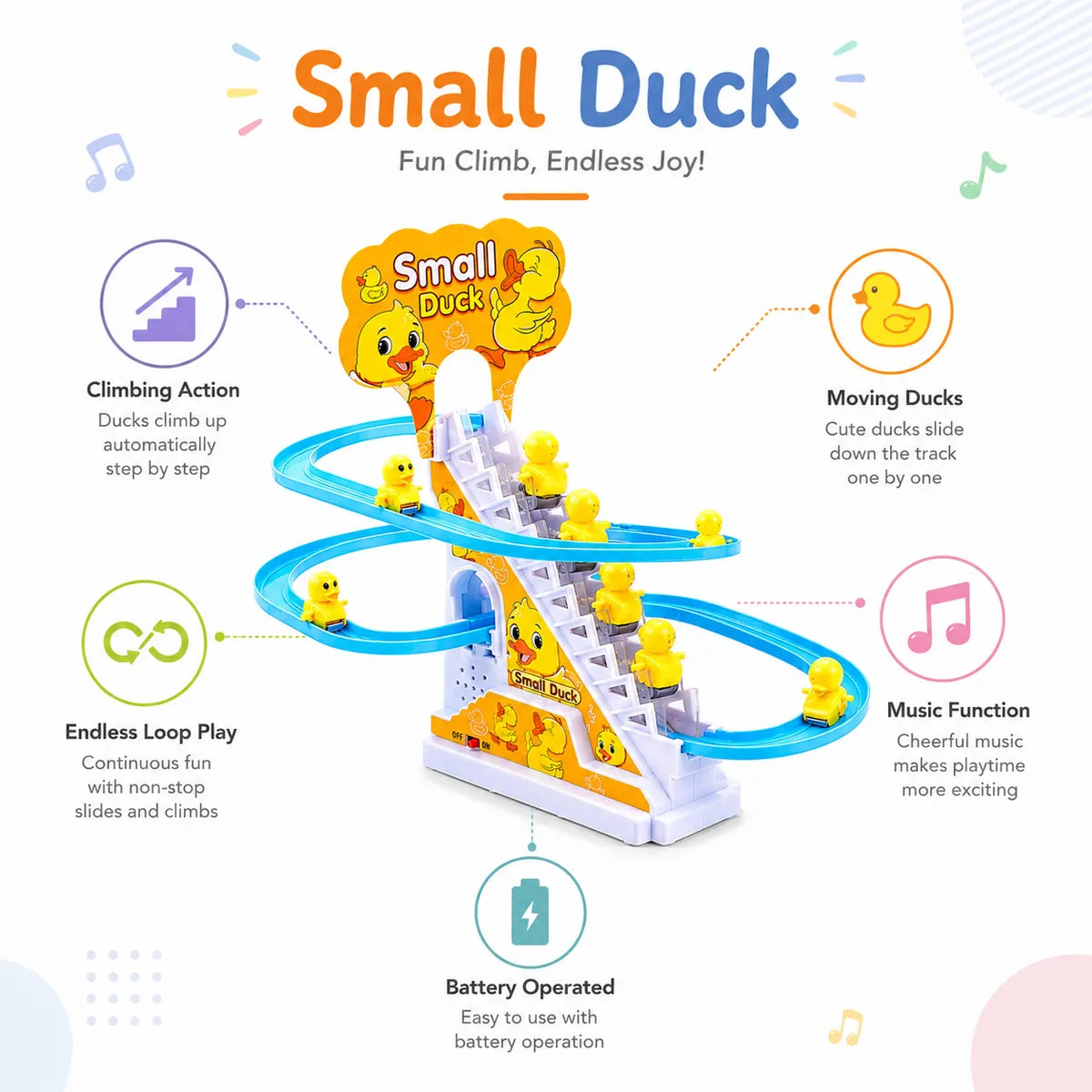 DuckyLoop™ – Automatic Climbing & Sliding Duck Track Toy
